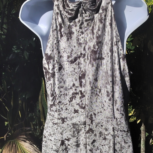 Calvin Klein Iced Silver Crushed Velvet Evening Gown sz 12 - Picture 2 of 10